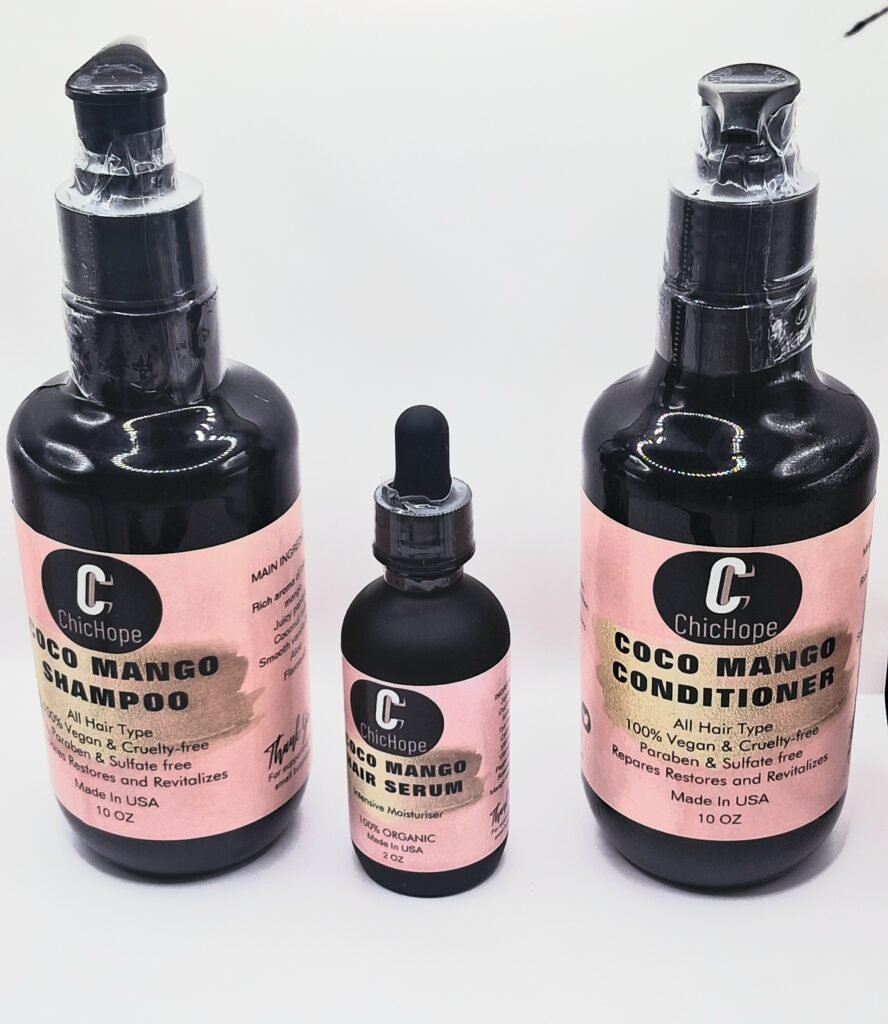 Coconut Mango Hair Care Set( gift brush included)