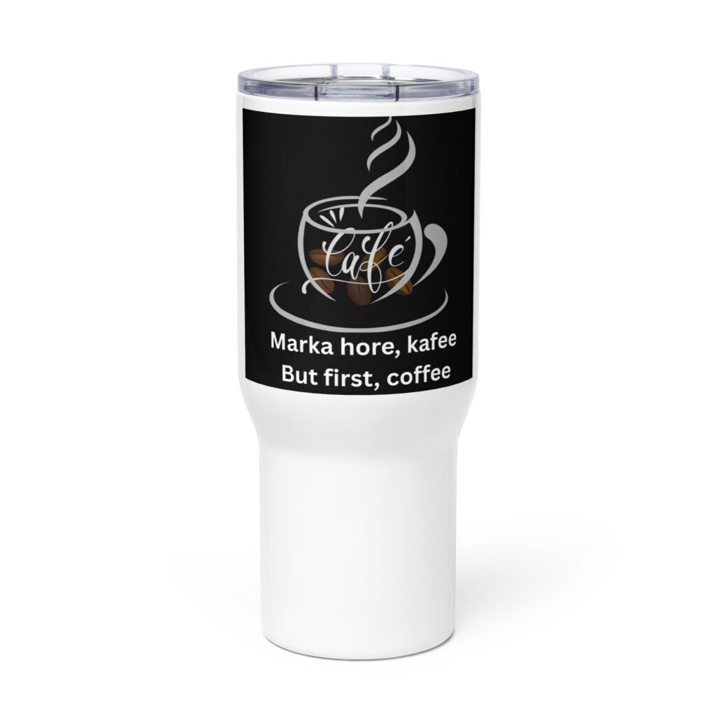 Travel mug with a handle
