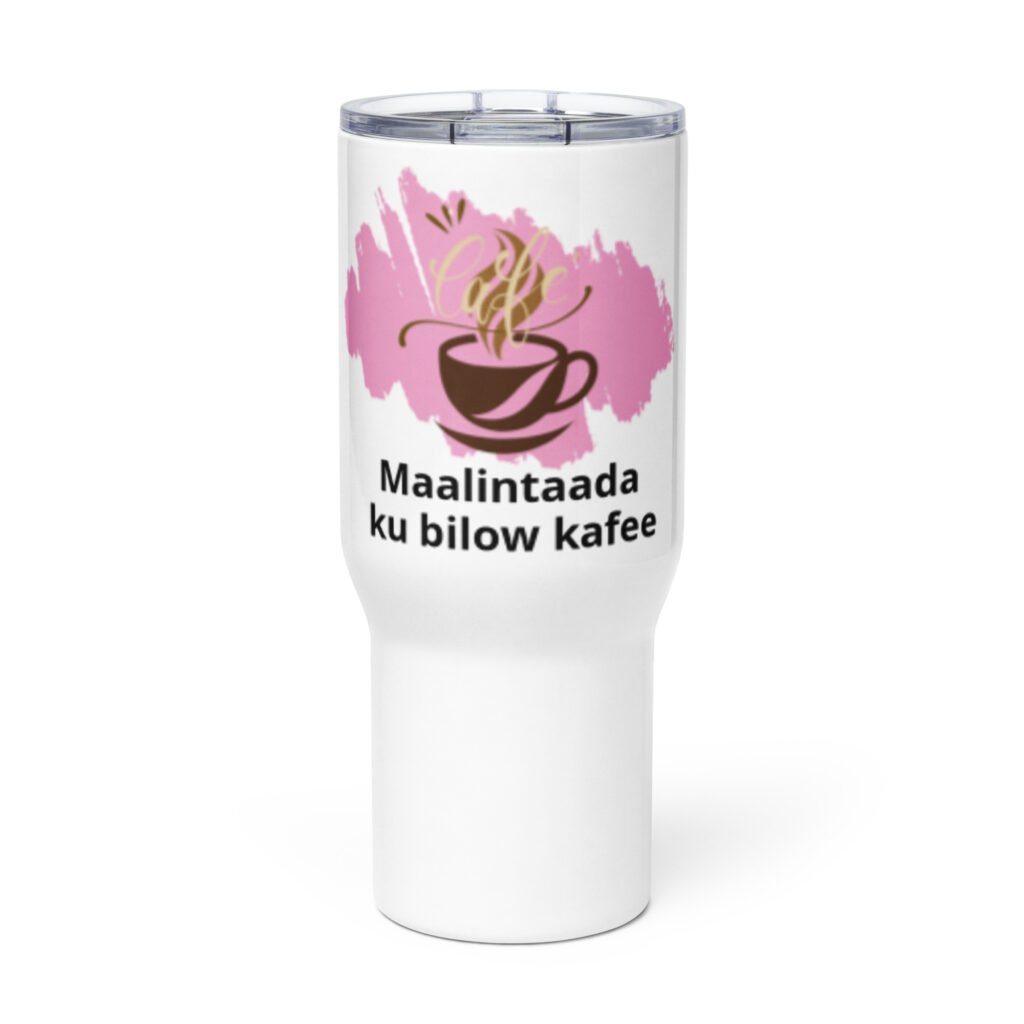 Travel mug with a handle