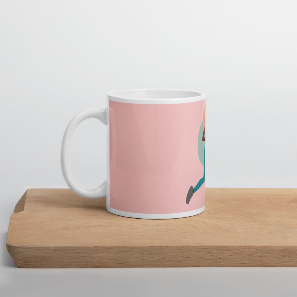 White glossy mug