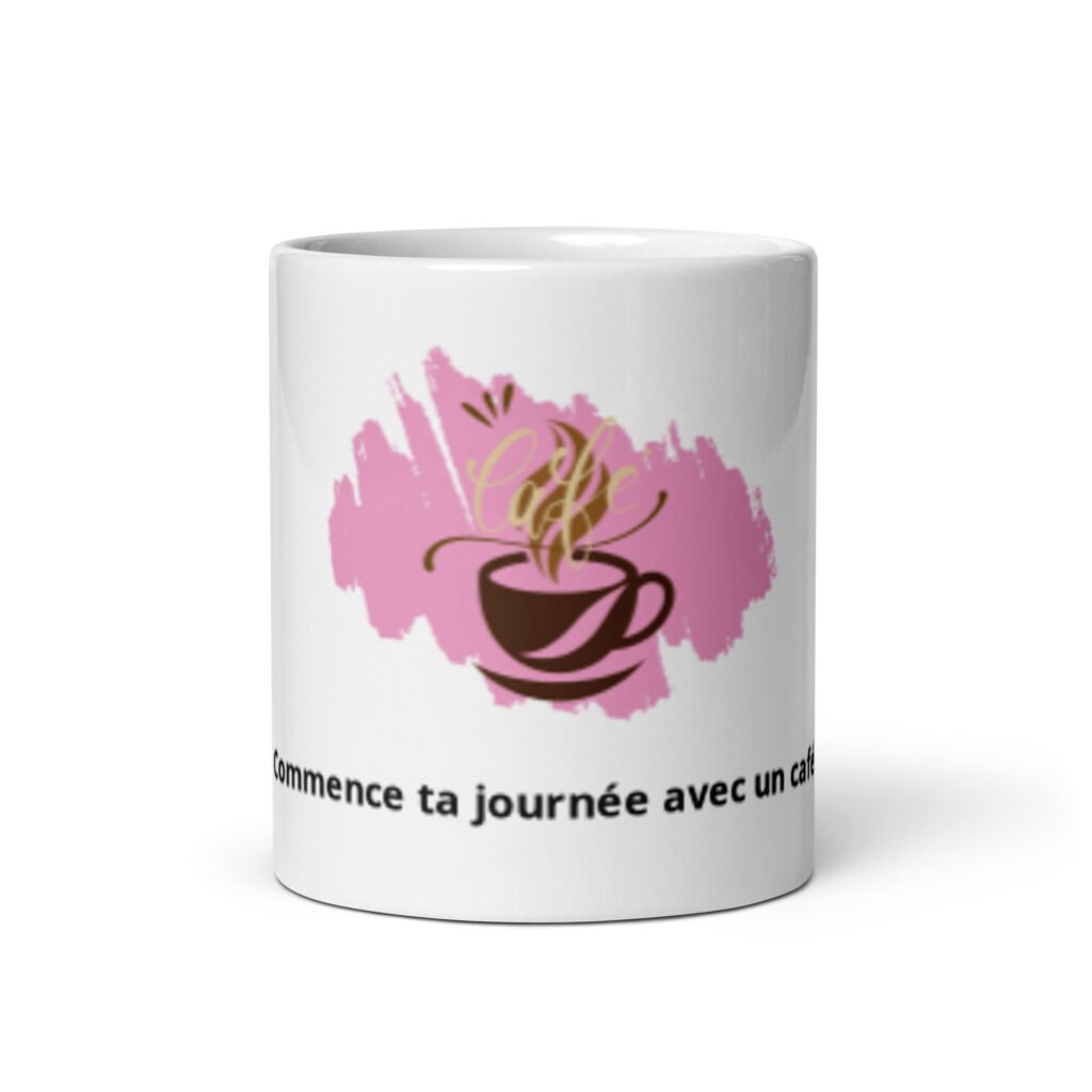 White glossy mug