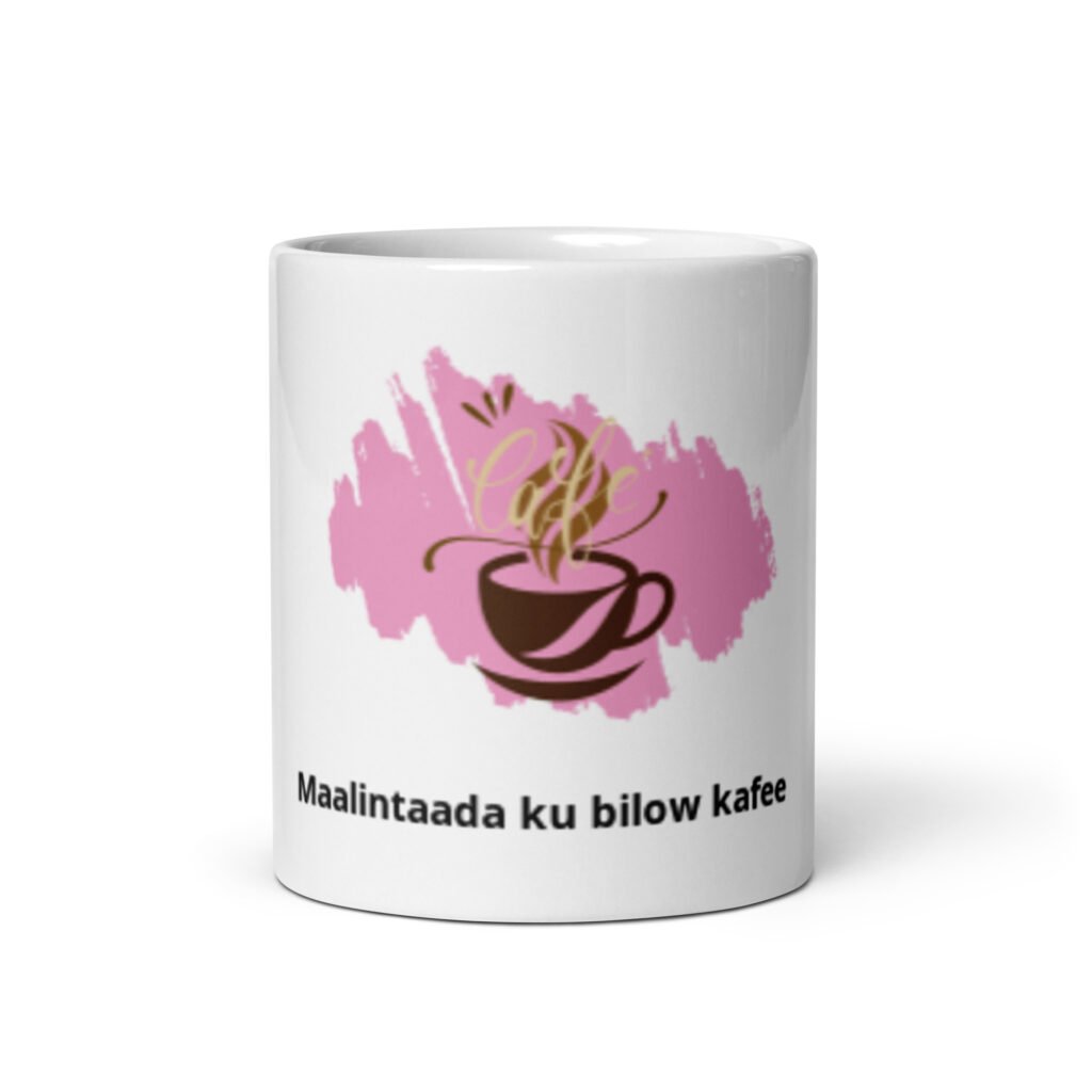 White glossy mug