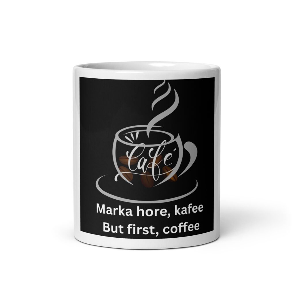 White glossy mug