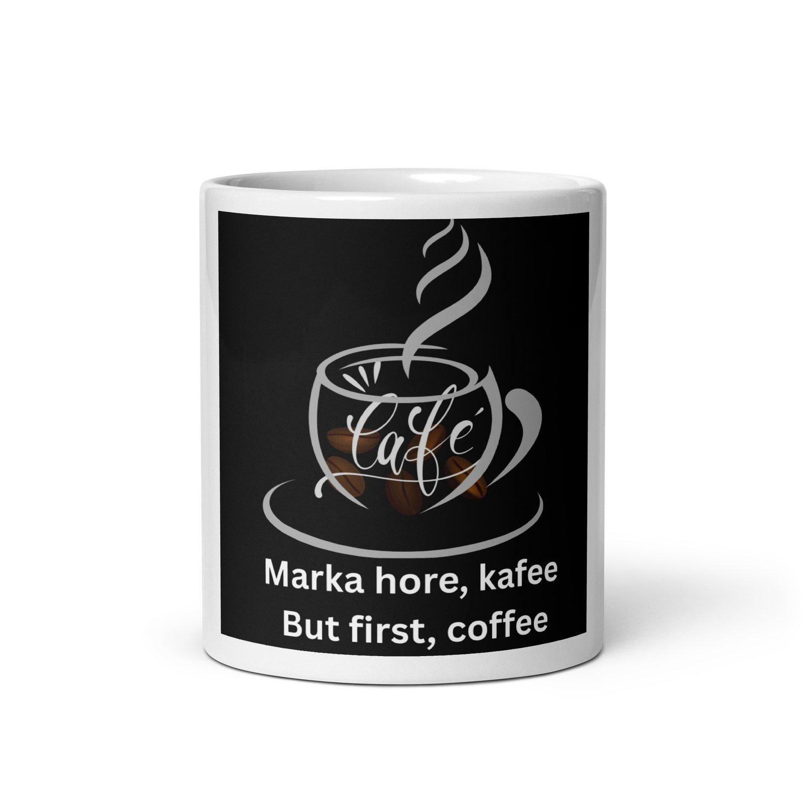 White glossy mug