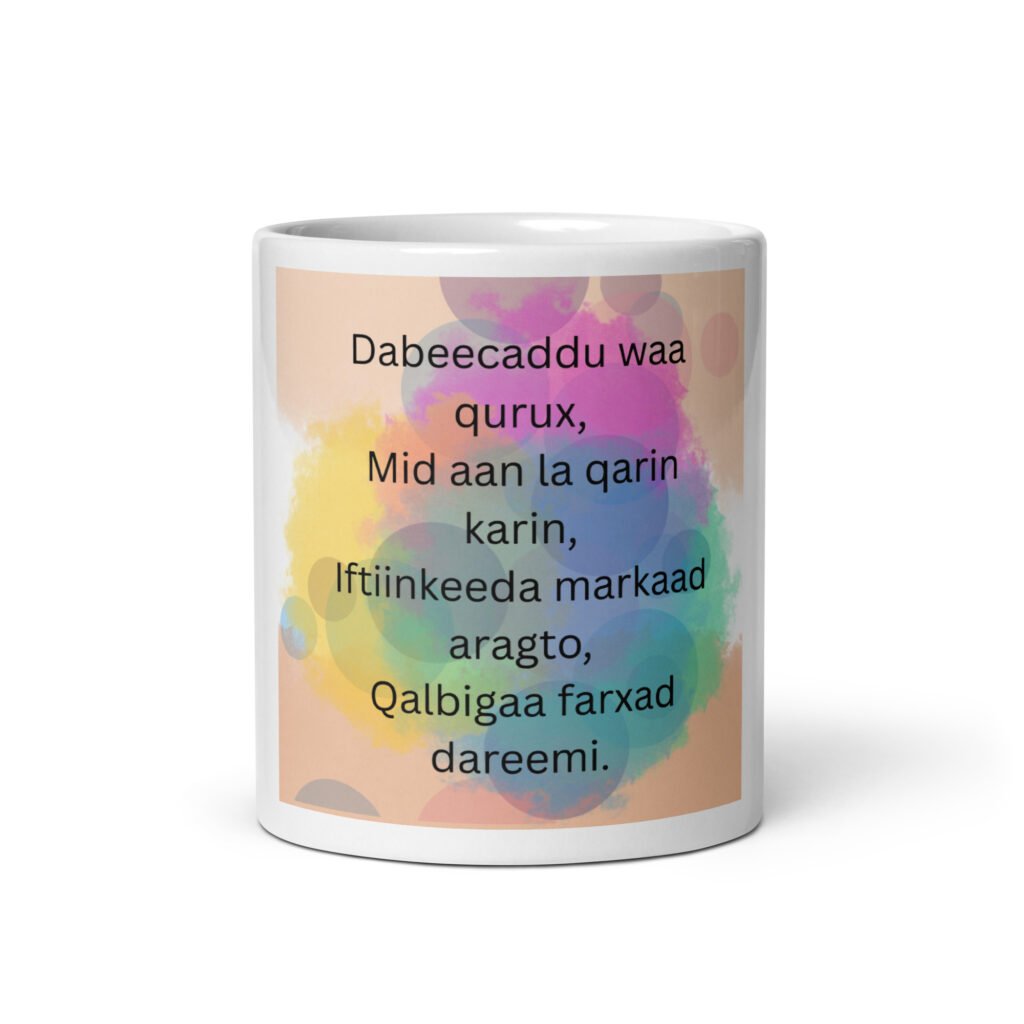 White glossy mug