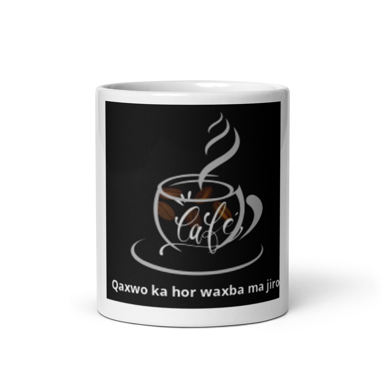 White glossy mug